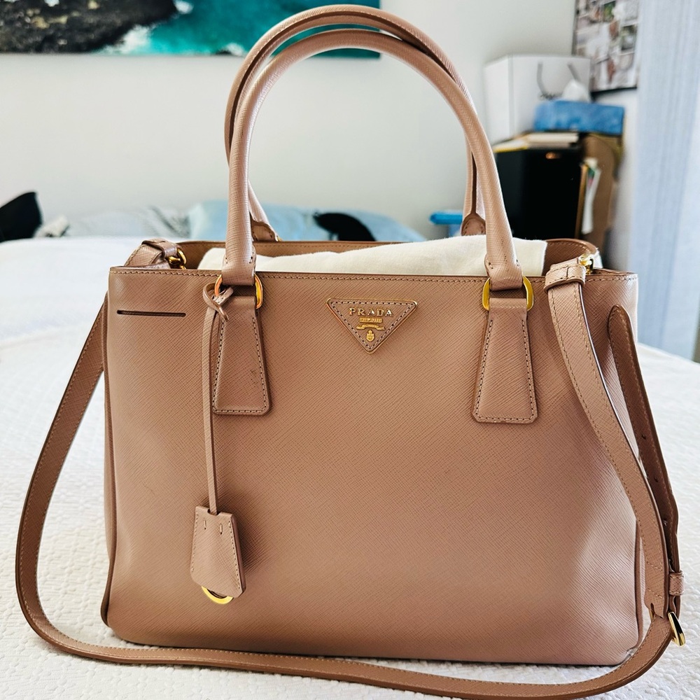 Prada Saffiano Cammeo Tote - Medium POWDER PINK